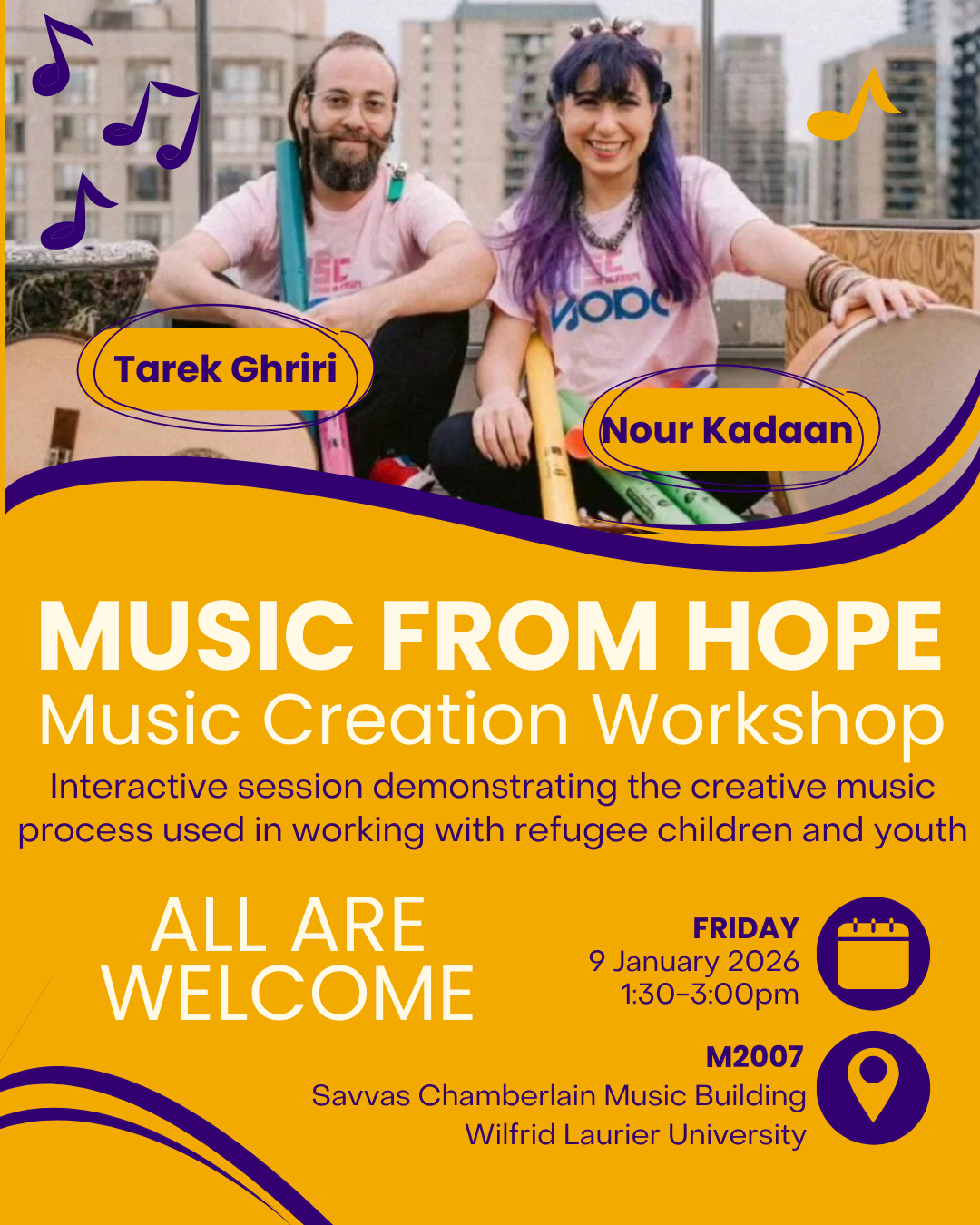 Music From Home workshops poster