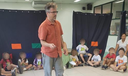 Doug Friesen teaching a group of students