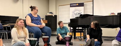 Participants at a music workshop